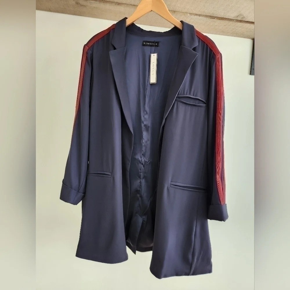 NWT || SONCY || blazer, striping on sleeves, casual